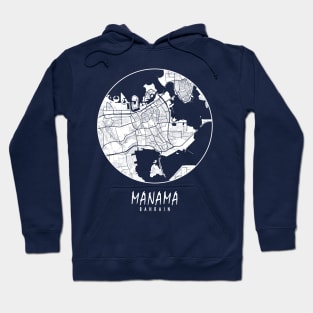 Manama, Bahrain City Map - Full Moon Hoodie